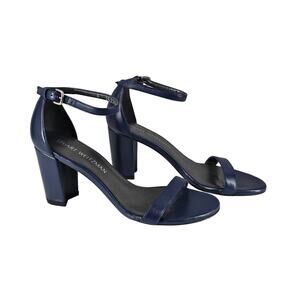 STUART WEITZMAN NEARLYNUDE ANKLE STRAP SANDALS NICE BLUE - SIZE 6.5 - G242246
